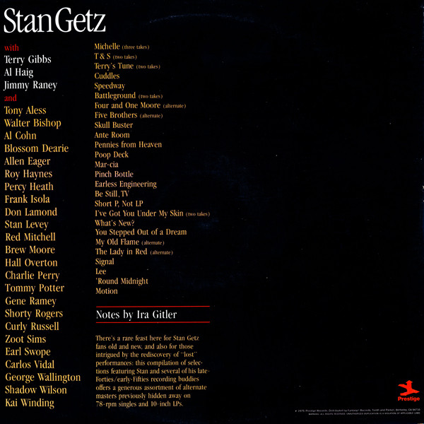 Stan Getz & Friends - Early Getz | Prestige (P-24088) - 2
