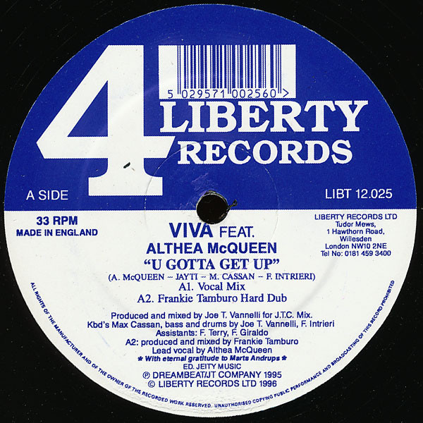 Viva Feat. Althea McQueen - U Gotta Get Up | 4 Liberty Records (LIBT 12.025)