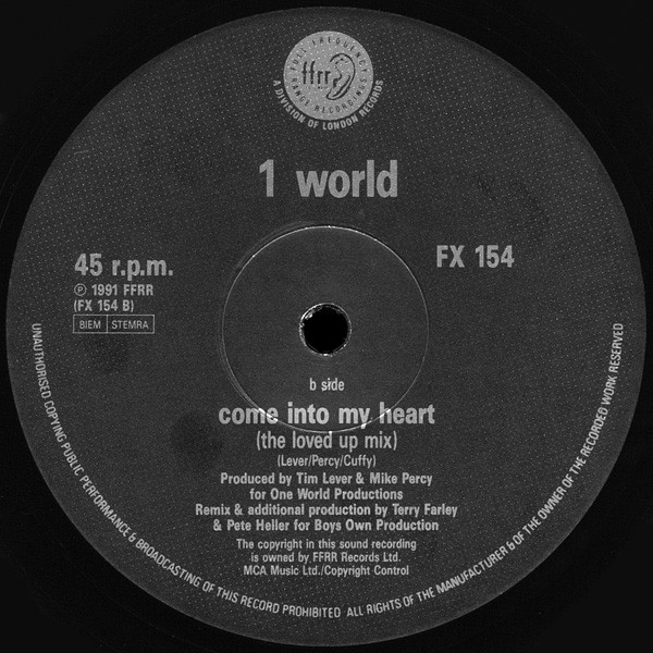 1 World - Come Into My Heart | FFRR (FX 154) - 2