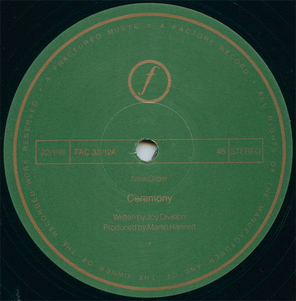New Order - Ceremony | Factory (FAC. 33) - 3