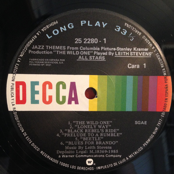 Leith Stevens' All Stars - Jazz Themes From The Wild One | Decca (DL 8349) - 3