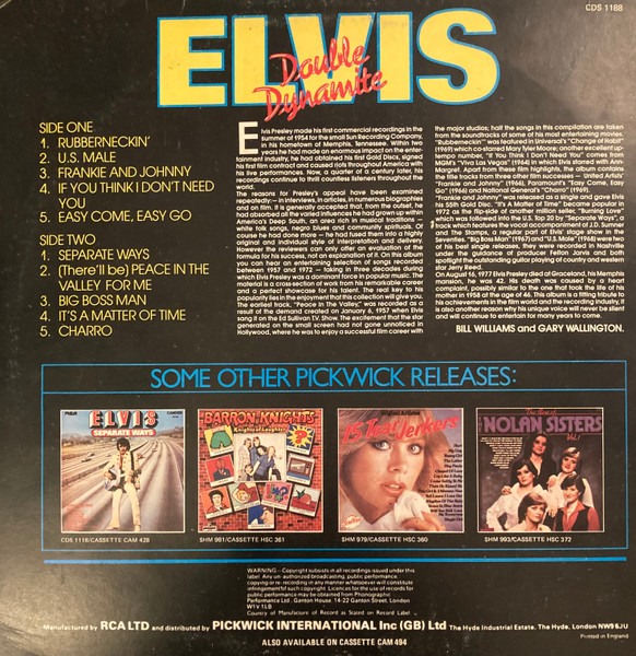 Elvis Presley - Double Dynamite Vol. 2 | Camden (CDS 1188) - 2