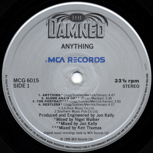 The Damned - Anything | MCA Records (MCG 6015) - 3