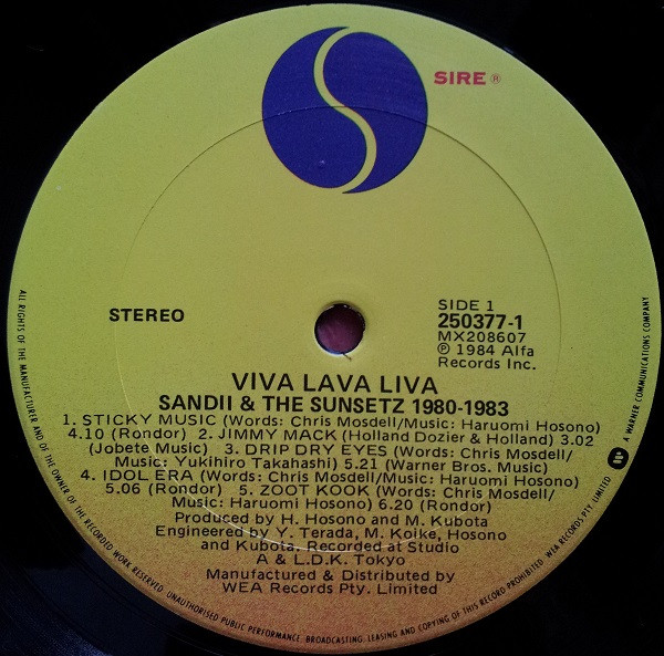 Sandii & The Sunsetz - Viva Lava Liva 1980 - 1983 | Sire (250377-1) - 3 Sandii & The Sunsetz - Viva Lava Liva 1980 - 1983 | Sire (250377-1) - 3