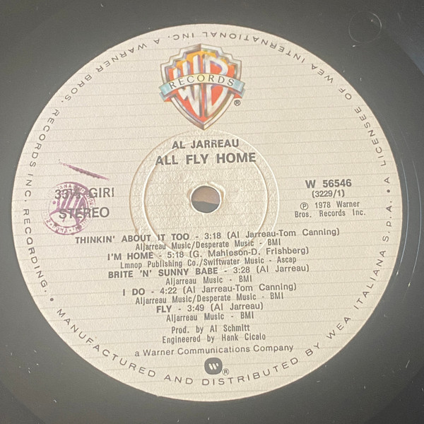 Al Jarreau - All Fly Home | Warner Bros. Records (W 56546) - 3