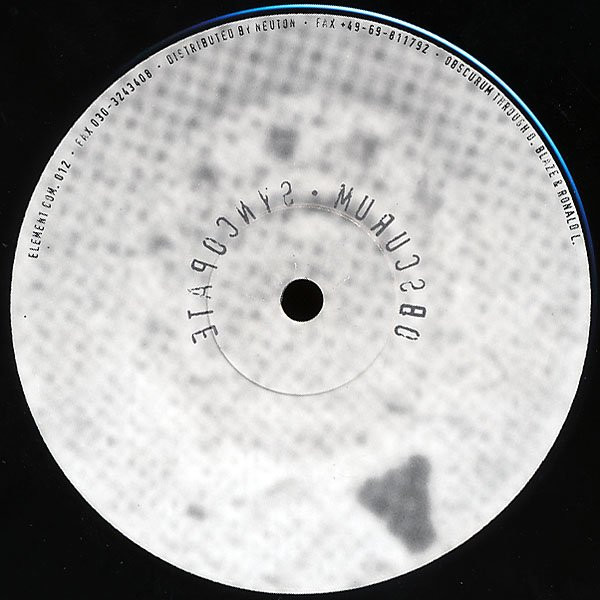 Obscurum - Syncopate | Element Com (ELEMENT COM.012) - 2