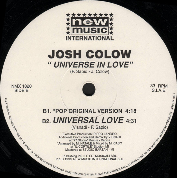 Josh Colow - Universe In Love | New Music International (NMX 1820) - main