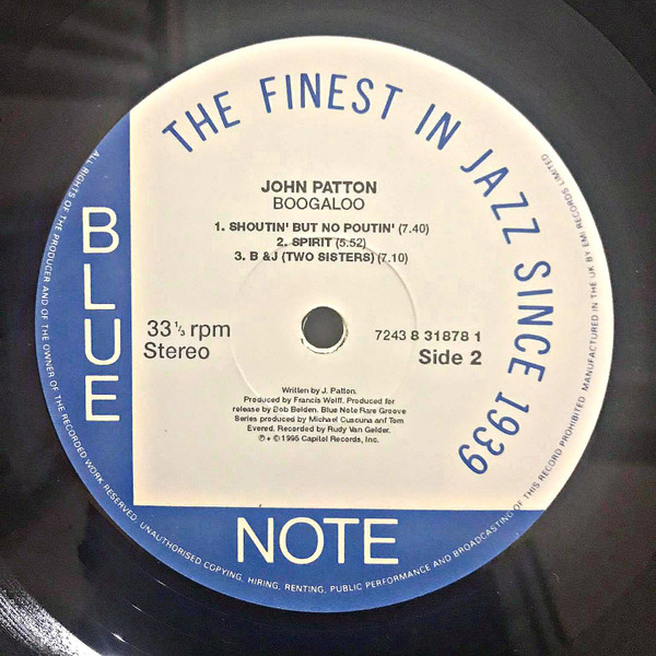 John Patton - Boogaloo | Blue Note (B1 7243 8 31878 1 2) - 4