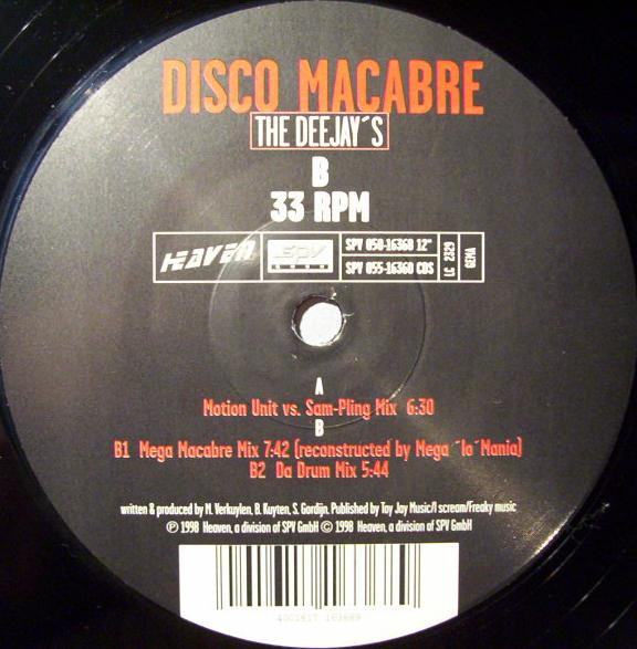 Disco Macabre - The Deejay's | Heaven (SPV 050-16368)