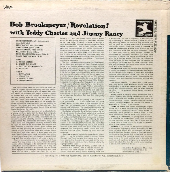 Bob Brookmeyer With Teddy Charles And Jimmy Raney - Revelation! | Prestige (NJ 8294) - 2