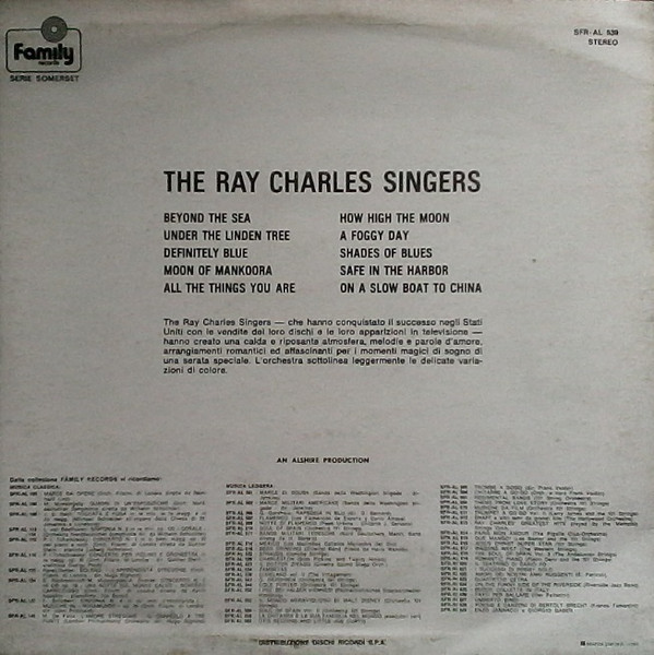 The Ray Charles Singers - The Ray Charles Singers | Family Records (SFR-AL 539) - 2