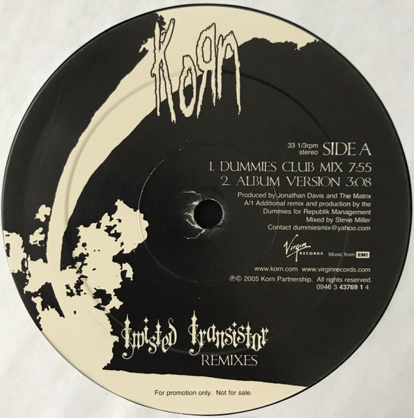 Korn - Twisted Transistor (Remixes) | Virgin (0946 3 43769 1 4) - 4 Korn - Twisted Transistor (Remixes) | Virgin (0946 3 43769 1 4) - 4