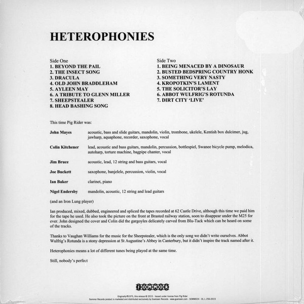 Pig Rider - Heterophonies | Sommor (SOMM024) - 3