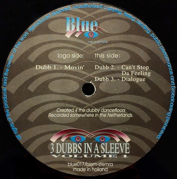 3 Dubbs In A Sleeve - Volume 1 | Blue Records (blue017) - 4
