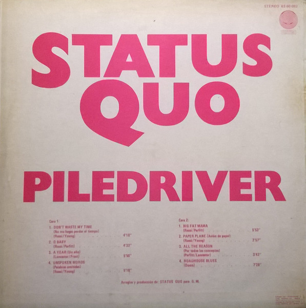 Status Quo - Piledriver | Vertigo (63 60 082) - 2