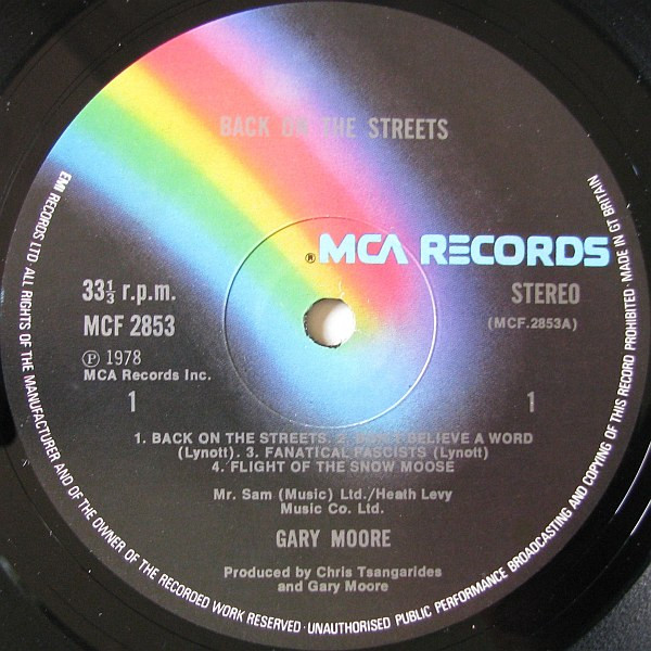 Gary Moore - Back On The Streets | MCA Records (MCF 2853) - 3 Gary Moore - Back On The Streets | MCA Records (MCF 2853) - 3