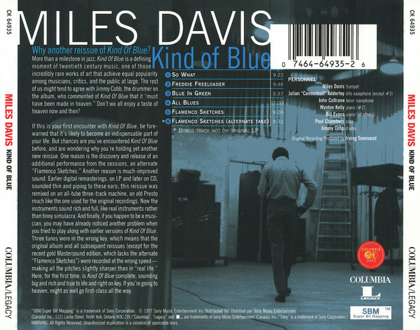 Miles Davis - Kind Of Blue | Columbia (CK 64935) - 2 Miles Davis - Kind Of Blue | Columbia (CK 64935) - 2