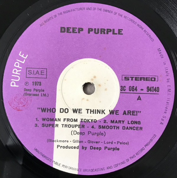 Deep Purple - Who Do We Think We Are | Purple Records (3C 064-94140) - 4