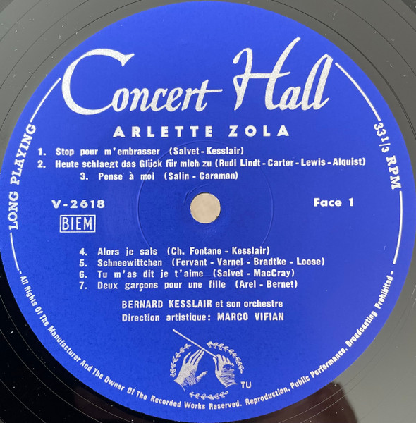 Arlette Zola - Arlette Zola | Concert Hall (V 2618) - 3 Arlette Zola - Arlette Zola | Concert Hall (V 2618) - 3