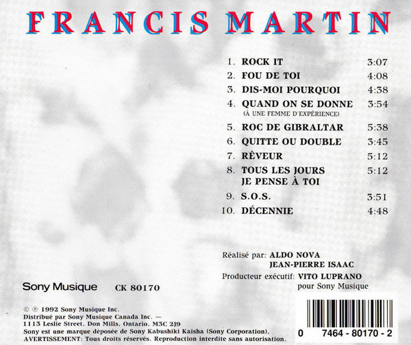 Francis Martin - Quand On Se Donne... | Sony Musique (CK 80170) Francis Martin - Quand On Se Donne... | Sony Musique (CK 80170)