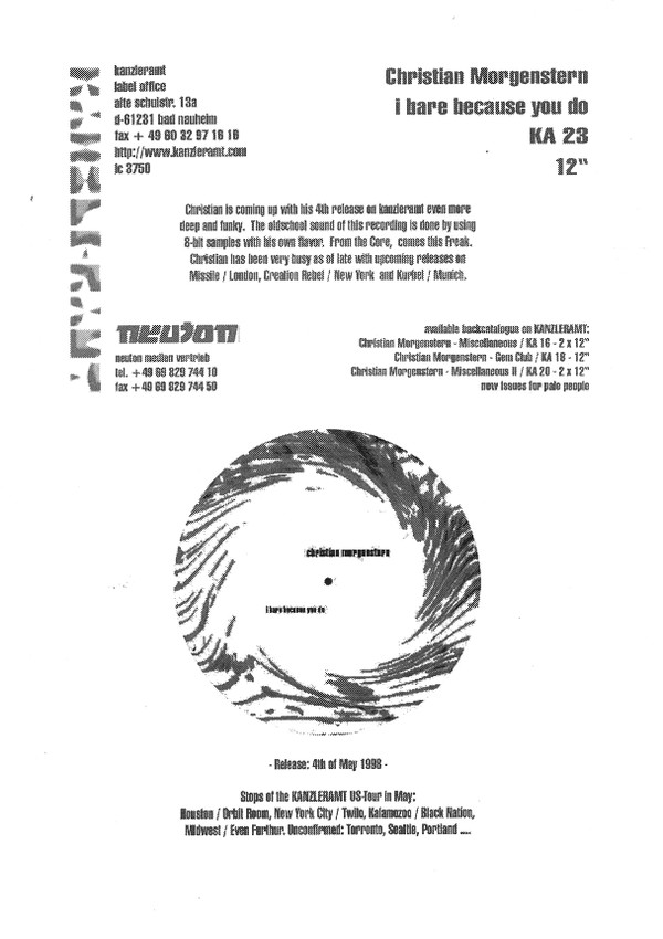 Christian Morgenstern - I Bare Because You Do | Kanzleramt (KA 23)