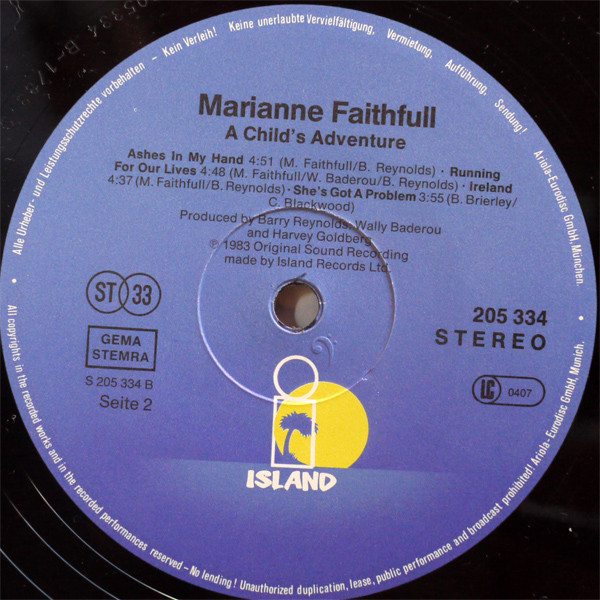 Marianne Faithfull - A Childs Adventure | Island Records (205 334-320) - 3 Marianne Faithfull - A Childs Adventure | Island Records (205 334-320) - 3