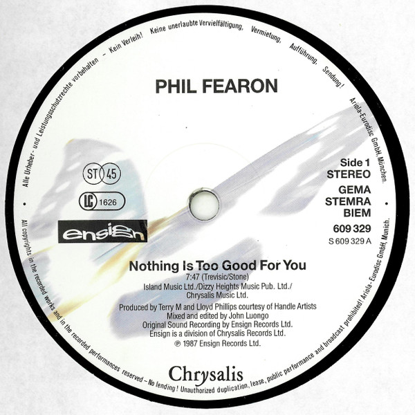 Phil Fearon - Nothing Is Too Good For You | Chrysalis (609 329)