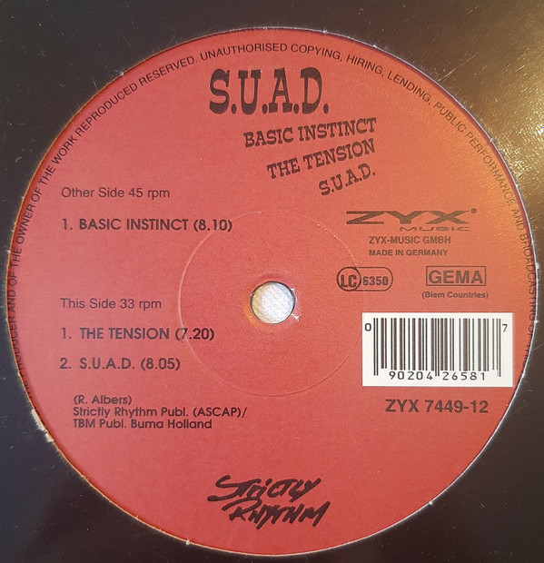 S.U.A.D. - Basic Instinct | ZYX Music (ZYX 7449-12)