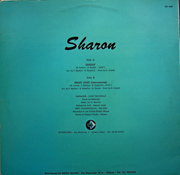 Sharon - Gigoló | Effe Records (Italy) (SG 0087) - 2 Sharon - Gigoló | Effe Records (Italy) (SG 0087) - 2