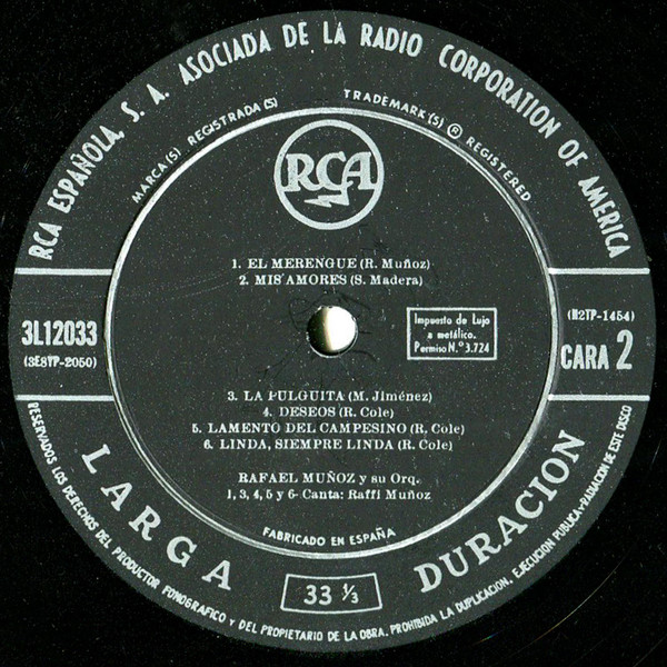 Rafael Muñoz And His Orchestra - Luna De Miel En Puerto Rico | RCA (3L12033) - 4