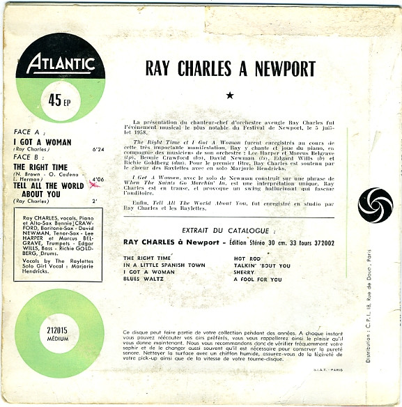 Ray Charles - Ray Charles À Newport | Atlantic (212015) - 2