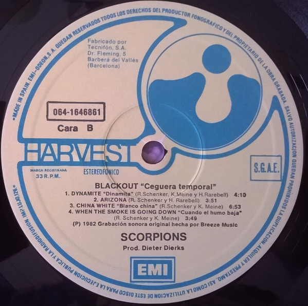Scorpions - Blackout = Ceguera Temporal | Harvest (064-1646861) - 4