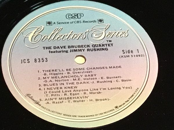 The Dave Brubeck Quartet & Jimmy Rushing - Brubeck & Rushing | Columbia Special Products (JCS 8353) The Dave Brubeck Quartet & Jimmy Rushing - Brubeck & Rushing | Columbia Special Products (JCS 8353)