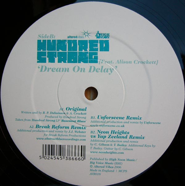 Hundred Strong Feat. Alison Crockett - Dream On Delay | Altered Vibes (AVR018) - 2