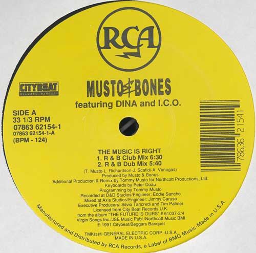 Musto & Bones - The Music Is Right | RCA (07863 62154-1)