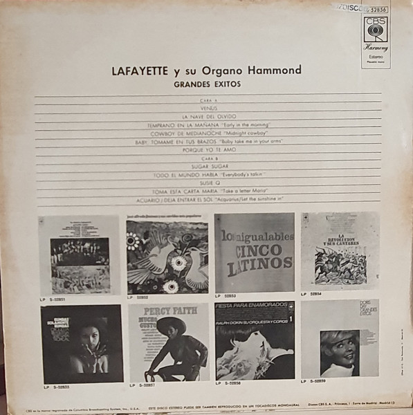Lafayette - Exitos Con Lafayette | CBS Harmony (S 52856) - 2 Lafayette - Exitos Con Lafayette | CBS Harmony (S 52856) - 2