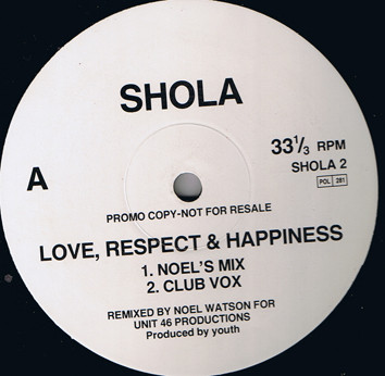Shola - Love, Respect & Happiness | Not On Label (SHOLA 2) - main