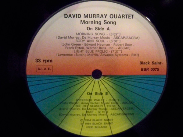 David Murray Quartet - Morning Song | Black Saint (BSR 0075) - 2