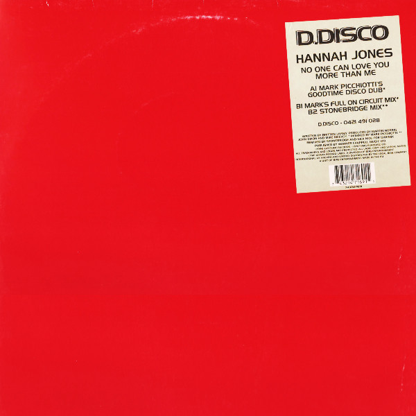 Hannah Jones - No One Can Love You More Than Me | D:Disco (74321471691) - main