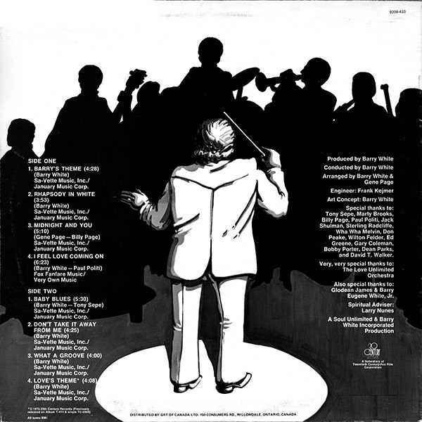 The Love Unlimited Orchestra - Rhapsody In White | 20th Century Records (9209-433)