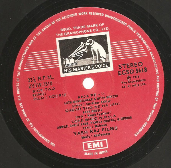 Khayyam - Noorie | His Master's Voice (ECSD 5618) - 4