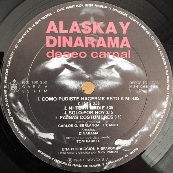 Alaska Y Dinarama - Deseo Carnal | Hispavox ((60) 160 252) - 4
