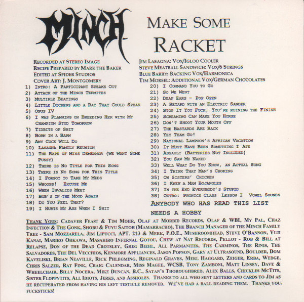 Minch / Cadaver Feast - Make Some Racket / Godzilla's Rectum | Egg Scab (none) - 3
