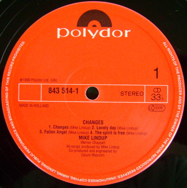 Mike Lindup - Changes | Polydor (843 514-1) - 3
