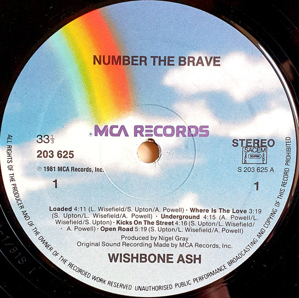 Wishbone Ash - Number The Brave | MCA Records (203 625-320) - 3