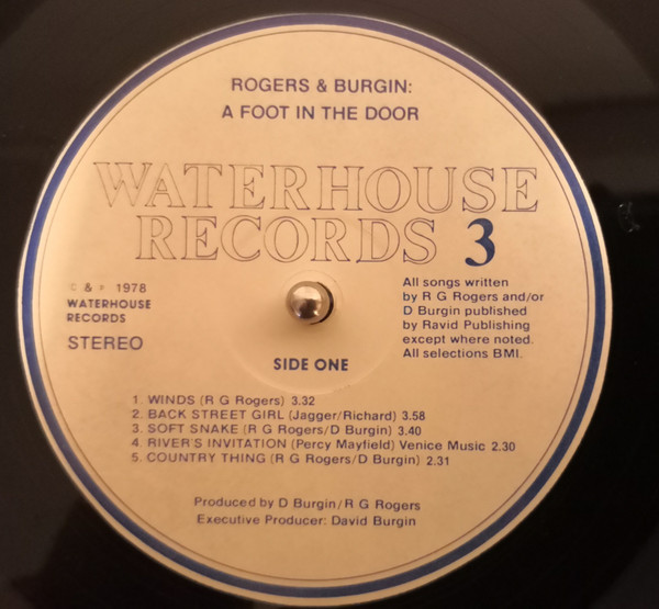 Rogers & Burgin - A Foot In The Door | Waterhouse Records (Waterhouse Records 3) - 3
