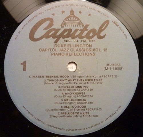 Duke Ellington - Piano Reflections | Capitol Records (M-11058) - 3