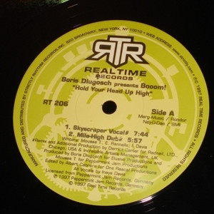 Boris Dlugosch Presents Booom! - Hold Your Head Up High | Realtime Records (RT 206) - 2
