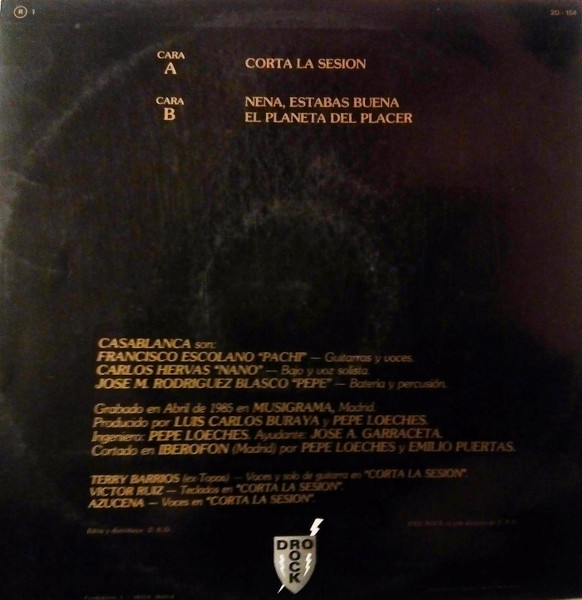 Casablanca - Corta La Sesion | DRO Rock (2D-154) - 2