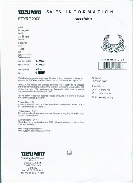 Styro2000 - Passfahrt | Motoguzzi Records (Mz004) - 2 Styro2000 - Passfahrt | Motoguzzi Records (Mz004) - 2